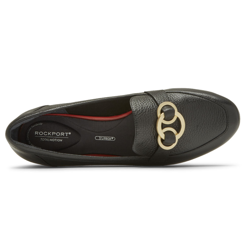 Rockport Womens Loafers Black - Total Motion Tavia Ring - UK 358-TULRNZ